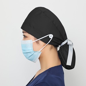 Cappello da Infermiera con Fiocco a Farfalla per <span class=keywords><strong>Capelli</strong></span> Lunghi, Tinta Unita, Regolabile, Berretto Chirurgico Professionale in Cotone Unisex per Ospedale - Product Image 6