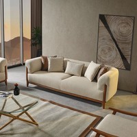 Ensemble de canapés et fauteuils modulaires haut de gamme en tissu rembourré, style italien moderne, pour salon, avec structure en bois, idéal pour les écoles.