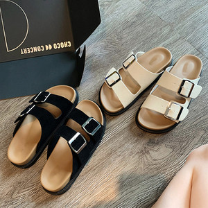 Sandales à deux brides en PVC à bout ouvert, <span class=keywords><strong>prix</strong></span> compétitif, chaussures pour femmes tendance et populaires, semelle épaisse, sandales souples - Product Image 1