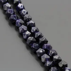 Wholesale Loose stone Beads Diamond Faceted Blue Sand beads For DIY Jewelry Making MS123