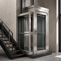 Ascenseur hydraulique semi-enclos de type L pour villa, plateforme de transport de passagers, pour usage résidentiel privé à plusieurs étages