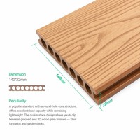 Planches de terrasse en composite bois-plastique (WPC) creuses, design moderne, résistantes à l'eau, à l'usure et antidérapantes, garantie 1 an