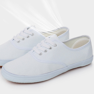 Chaussures de marche décontractées en toile blanche pour hommes et femmes, simples, tendance, respirantes, semelle en caoutchouc, semelle intermédiaire en EVA, confortables, printemps, été, automne - Product Image 5