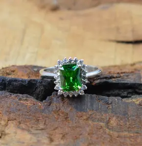 Ouj Green Emerald Topaz 925 Sterling Silver Faceted Gemstone Ring ~ Topaz Ring ~ Gift For Her ~ Elegant Ring ~ Handmade Jewelry