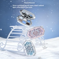 Flower Knows Nouvelle Collection Snow Ballet Palette de fards à paupières en poudre six couleurs gaufrées, soyeux satiné, waterproof 6,5g