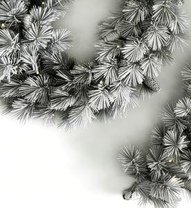 Couronnes <span class=keywords><strong>de</strong></span> <span class=keywords><strong>Noël</strong></span> <span class=keywords><strong>de</strong></span> luxe en PVC faites à la main, vente en gros d'usine, décorations d'arbre inversées, couronnes floquées effet neige pour décorations festives - Product Image 4