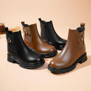 Botas de Invierno para Mujer, con Tacón Alto y Grueso, de Cuero, Impermeables, para la Nieve - Product Image 1