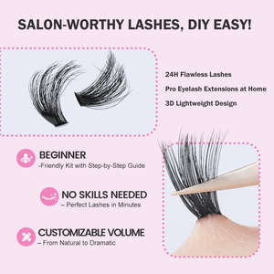 Cils en grappe Jaunty Sky Hot Melt Root 10D 20D 30D 40D pour un look audacieux et magnifique, kits d'extensions de cils DIY - Product Image 3