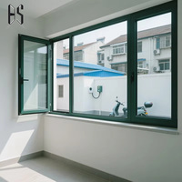 Ventana Abatible de Marco Delgado con Certificación ISO 9001, Resistente a Huracanes, Aislamiento Acústico, Ventanas de Aluminio con Apertura Interior