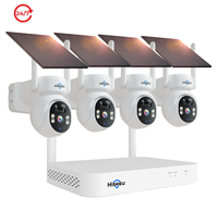 Hiseeu 24/7 enregistrement 4MP couleur extérieure vision nocturne sans fil WiFi sécurité CCTV caméra système de vidéosurveillance Ptz solaire