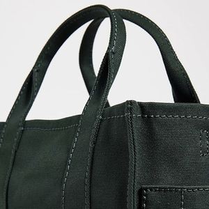 Sac fourre-tout en toile unie personnalisé avec logo brodé pour femme, fermeture éclair, coton durable, fabriqué aux États-Unis, printemps, été, automne, hiver, voyage - Product Image 3