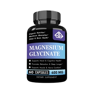 Capsules de glycinate de magnésium OEM 400 mg pour adultes – Soutien du sommeil et des muscles – 60 unités - Product Image 1