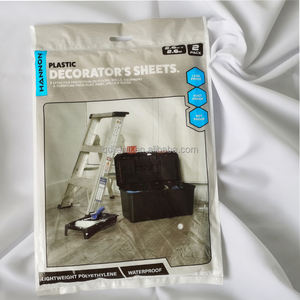 9*12 फीट प्लास्टिक सुरक्षात्मक टारप पेंटर ड्रॉप कपड़े पेंट संरक्षण डस्टप्रूफ स्प्रे कपड़े - Product Image 2