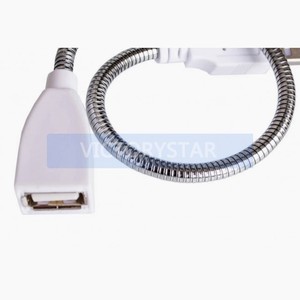 Metal USB hose lamp extension cable power cord desk with headUSB metal hose bendable with 2 cores inside positive and negative <strong>p</strong> - Product Image 1