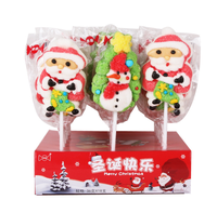 Bonbons en forme de sucette de Noël de 36 g, bonbons en forme de Père Noël et de bonhomme de neige, boîte de bonbons pour enfants, 18 bâtonnets