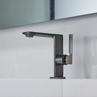 Robinet de lavabo en laiton durable, anti-décoloration, avec logo personnalisable, design élégant, mitigeur à poignée unique