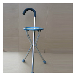 Stainless Steel Cane <b>Stool</b> With Seat Triangular Walking Aid For Elderly Blue One Size - Product Image 5