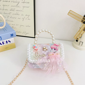 Bolsa de Acessórios de Moda Infantil, Bolsa Transversal para Meninas, Bolsa de Pérolas, Bolsa de Princesa, Porta Moedas, Atacado - Product Image 2