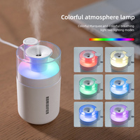 Mini humidificateur d'air portable personnalisable, 7 couleurs LED, diffuseur d'arômes ultrasonique, spray, fleur éternelle, décoration de voiture, ménage
