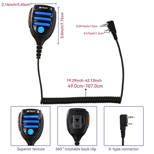 Microphone haut-parleur ET-MH40 avec connecteur jack 3,5 mm à 2 broches pour radio portable UV-5R UV-82 BF-888S BF-9700 TK-2107 TK-3107 - Product Image 2