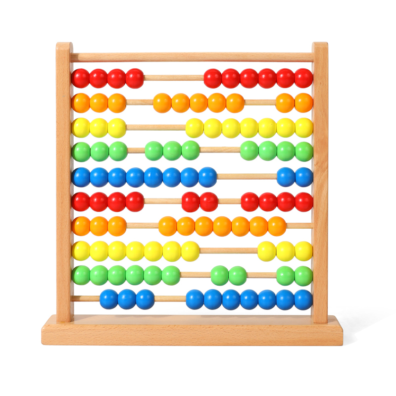 Ábaco De Madera Montessori Para Niños – 100 Cuentas Coloridas, Aprendizaje De Sumas Y Restas, Portátil Y Seguro