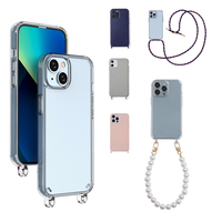 Coque de téléphone portable pour iPhone 15, édition Saint-Valentin, effet peau, souple, avec bandoulière, motif sourire, protection Defender, personnalisable