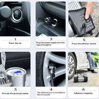 Portable Tire Inflator Equipped Hot Selling Munti-functionnal Inflator Rapid Inflation Potable Double Cylinder Tyre Air Pump
