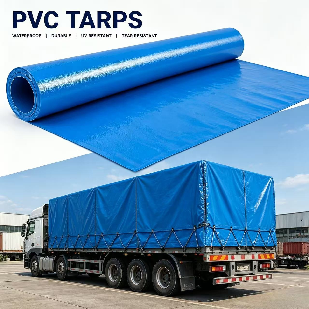 Industrial PVC Tarpaulin Fabric Roll for Logistics Storage and Truck Cover System Anti UV Waterproof Durable Material