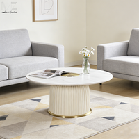 Table basse de salon de style américain simple et moderne, table de service centrale, table basse en pierre frittée de luxe pour appartement