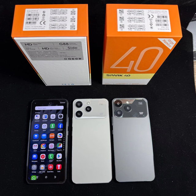 Spark 40 16G+1TB Global 5G Smartphone Android 15 7.3 Inch Unlocked Big Screen LED Display Cheap Price Fast Shipping Touchscreen