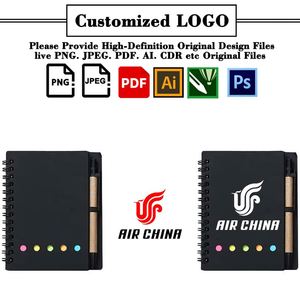 Bloc de Notas Kraft Personalizable Ys042 con Notas Adhesivas, Impresión Promocional, Juego de Cuaderno y Bolígrafo Personalizados - Product Image 3