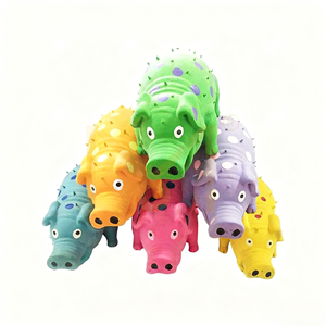 Giocattolo da Masticare per Cani in Lattice Ecologico Resistente ai Morsi, Progettato per la Pulizia dei Denti, Maiale Urlante in Colori Assortiti - Product Image 1