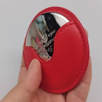 Kerajinan Logam Grosir Cermin Kosmetik Kustom Desain Gratis Logo Kustom Cermin Saku Tangan Kosmetik Mini Portabel