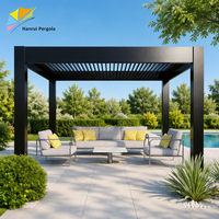 Pergola en aluminium sur mesure, gazebo bioclimatique, pavillon rectangulaire avec revêtement en poudre, terrasse extérieure