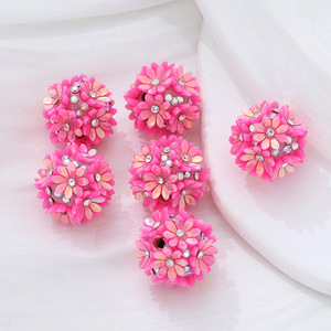 Perles en vrac de 20 mm en argile polymère, perles intercalaires 3D en strass, perles fantaisie en forme de fleur hawaïenne pour la fabrication de stylos et de bijoux - Product Image 5