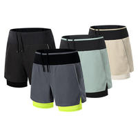 Shorts de course pour hommes à 2 couches, shorts de marathon sans couture, logo personnalisé, respirants, à séchage rapide, shorts de sport