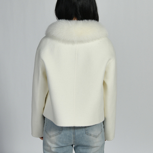 Cappotto invernale a maniche lunghe con cerniera sottile morbido e spesso ingrosso cappotto di lusso in lana <span class=keywords><strong>Cashmere</strong></span> a doppia faccia pelliccia di volpe da <span class=keywords><strong>donna</strong></span> - Product Image 3