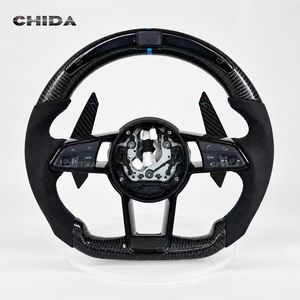Volant en cuir et fibre de carbone personnalisé populaire, adapté aux modèles <span class=keywords><strong>Audi</strong></span> A1, A3, A4, A5, A6, A7, Q3, Q4, Q5, Q6, Q7, etc. - Product Image 1