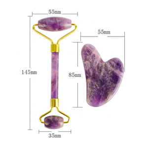 Masajeador Facial de Cuarzo Púrpura, Jade y Amatista Natural de Alta Calidad, Antienvejecimiento, <span class=keywords><strong>Fisioterapia</strong></span> Infrarroja, Gua Sha, Modelo FH-4 - Product Image 4