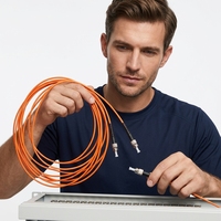 Pasokan Pabrik OM1 62.5/125 Multimode Simplex Fiber Optic Patch Cord ST ke ST
