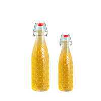 Bouteille en verre Roll-On 1000 ml, conteneur rond vide pour la fermentation du kombucha et le stockage d'extraits de plantes