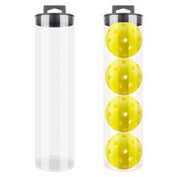 Seau de présentation industriel personnalisé en plastique PC transparent, résistant à l'eau, avec estampage à chaud, pour balles de pickleball