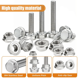 304 Stainless Steel Flange Bolt Nut Set 244Pcs M-166-244PCS Grade 8.8 A2-70 Standard Use - Product Image 5