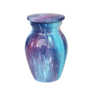 Starry Sky Pattern Aluminum Alloy Mini <strong>Urn</strong> 68*44mm Pet Cremation <strong>Urns</strong> for Remembrance of Pet