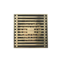 Accessoires de salle de bain, drain de sol carré en laiton couleur bronze antique pour baignoire, anti-corrosion et respectueux de l'environnement