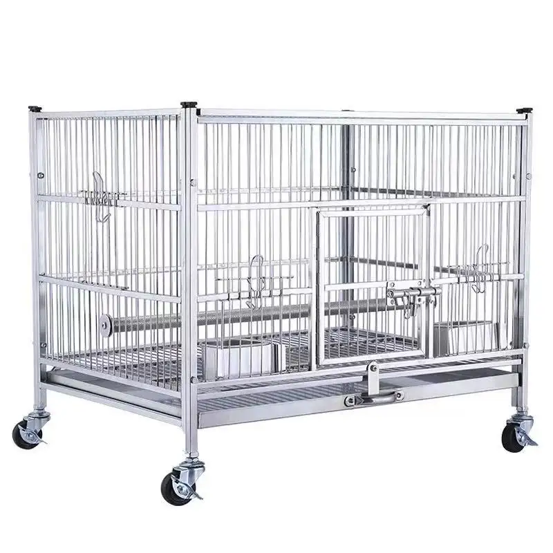 Fashionable design Pigeon Parrot Birds Breeding New Large 4pcs wheels removable stainless steel Bird Cage
