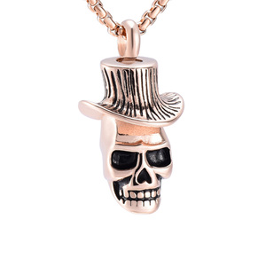 Colgante de calavera de urna de acero inoxidable, joyería de cremación, utilizado para conmemorar a mascotas, gatos y perros/recuerdos humanos con kit de relleno - Product Image 2