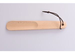 Chausse-pied en <span class=keywords><strong>bois</strong></span> de hêtre de 26 cm avec logo personnalisé, chausse-pied en corde et en cuir, chausse-pied à usage domestique pour hôtel unisexe - Product Image 4