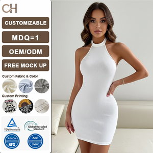Abito Aderente Sexy con Schiena Scoperta e Collo Alto Senza Maniche, Elegante Mini Abito <span class=keywords><strong>in</strong></span> <span class=keywords><strong>Maglia</strong></span> da <span class=keywords><strong>Donna</strong></span>, Stile Grazioso ed Elegante - Product Image 1