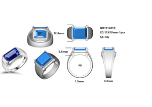 <span class=keywords><strong>Anillo</strong></span> <span class=keywords><strong>de</strong></span> boda para <span class=keywords><strong>hombre</strong></span>, Plata <span class=keywords><strong>de</strong></span> Ley 925, <span class=keywords><strong>Esmeralda</strong></span>, zafiro cortado - Product Image 4
